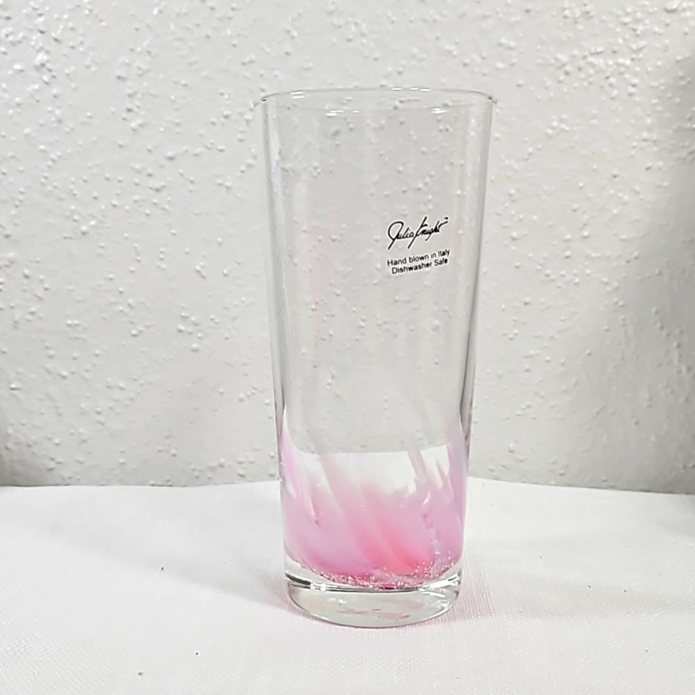 Julia Knight handblown in italy pink highbol glass
